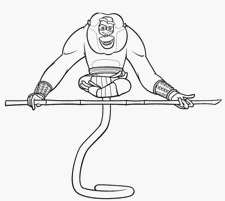 coloriage kung fu panda singe